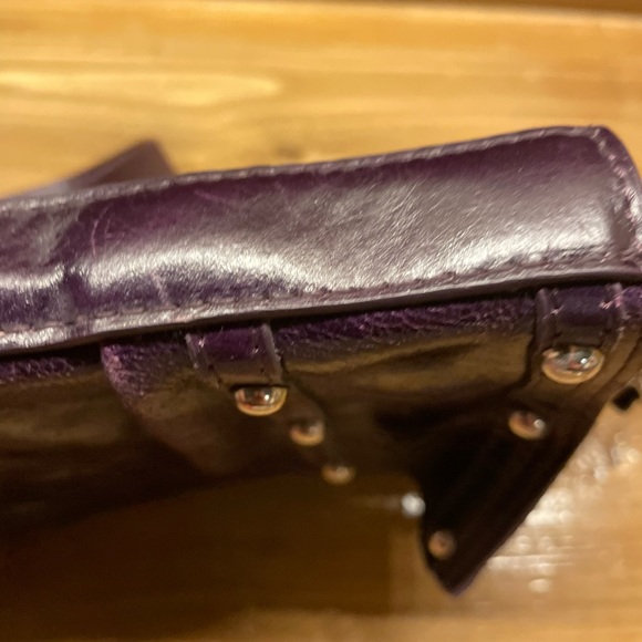 Robert Dice Deep Purple Purse Crossbody Bag Clutch with Studs - Picture 8 of 16